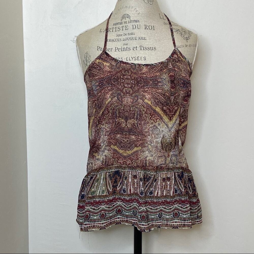 Tolula Large Sheer T Back Flare Bottom Tank Top